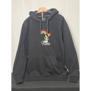 Vans Mens Medium Black Venus Flytrap Embroidered Pullover Hoodie Sweatshirt